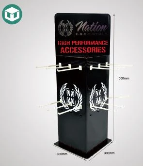 Black three-sided hook display